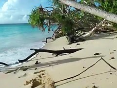 Self fisting, jerking off, wazoo play – on beach in Tonga