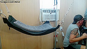 Mature gay amateur assfucked in sling after long BJ